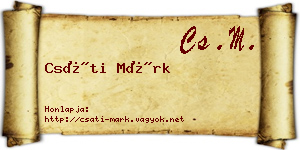 Csáti Márk névjegykártya